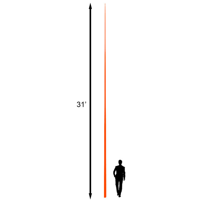 Jackite Fiberglass Telescoping Kite Pole, Orange