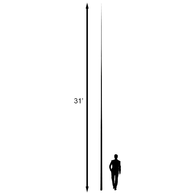 Jackite Fiberglass Telescoping Kite Pole, Black