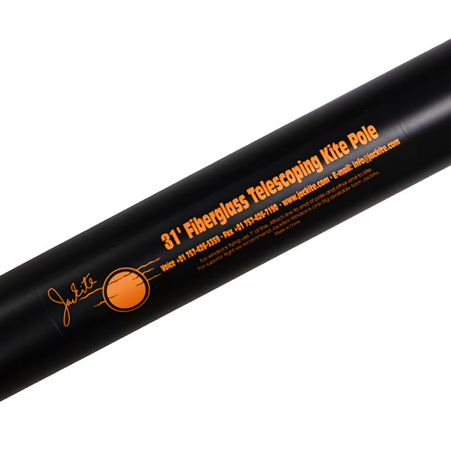 Jackite Fiberglass Telescoping Kite Pole, Black