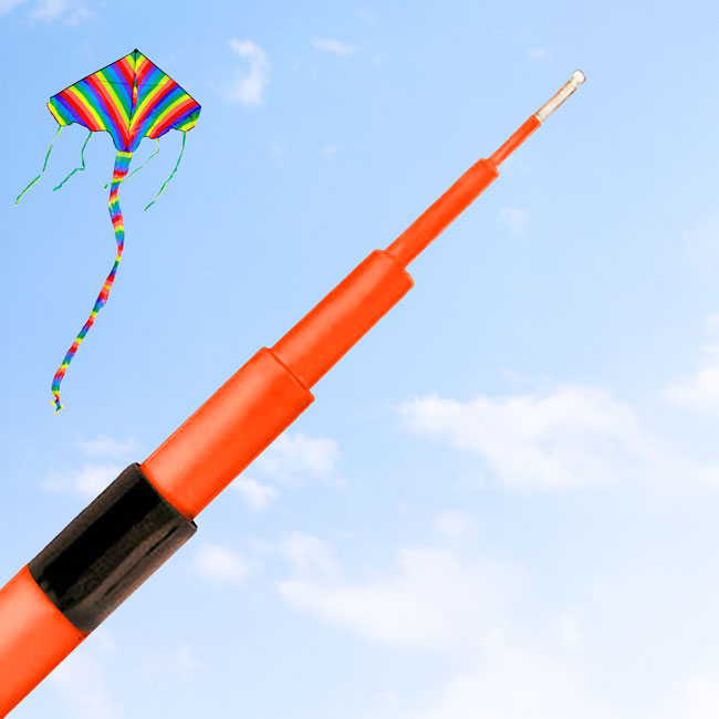 Jackite Fiberglass Telescoping Kite Pole, Orange
